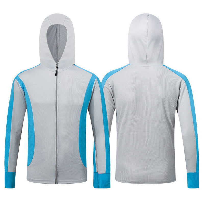 Breathable Camouflage Hooded Long-Sleeved Shirt Ice Silk Sea Fishing Fishing Clothing