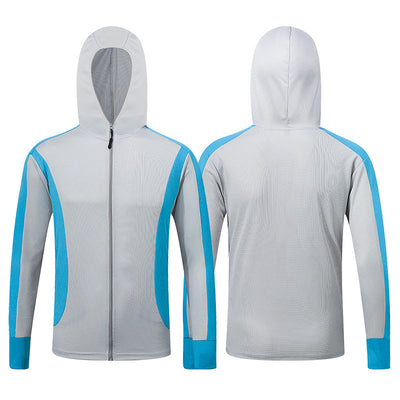 Breathable Camouflage Hooded Long-Sleeved Shirt Ice Silk Sea Fishing Fishing Clothing