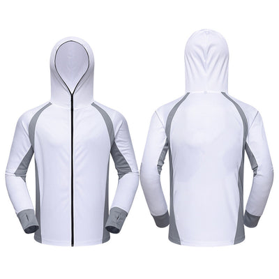 Breathable Camouflage Hooded Long-Sleeved Shirt Ice Silk Sea Fishing Fishing Clothing