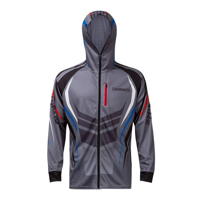 New long-sleeved summer and autumn ice silk fishing suit sunscreen clothing quick-drying breathable wicking anti-mosquito clothing