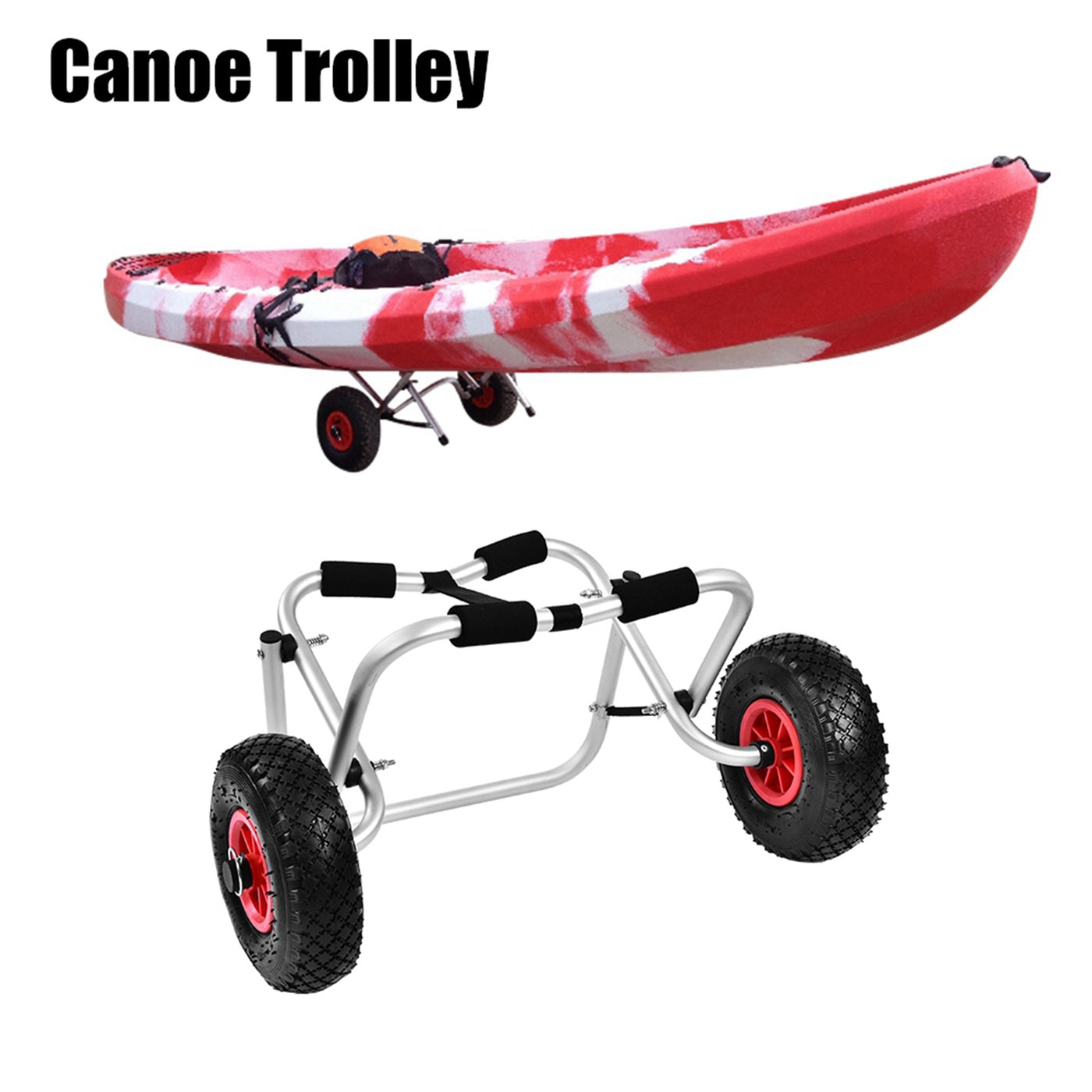 Aluminium Alloy Kayak Canoe Wheel Dolly Boat Carrier Trolley Cart Transport